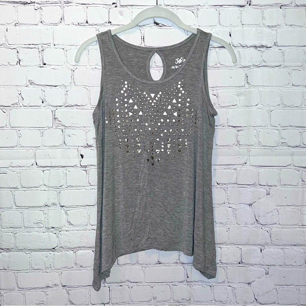 Justice Grey Embellished Tank Top 14/16